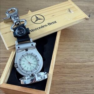 Silver Keychain MERCEDES BENZ vintage watch